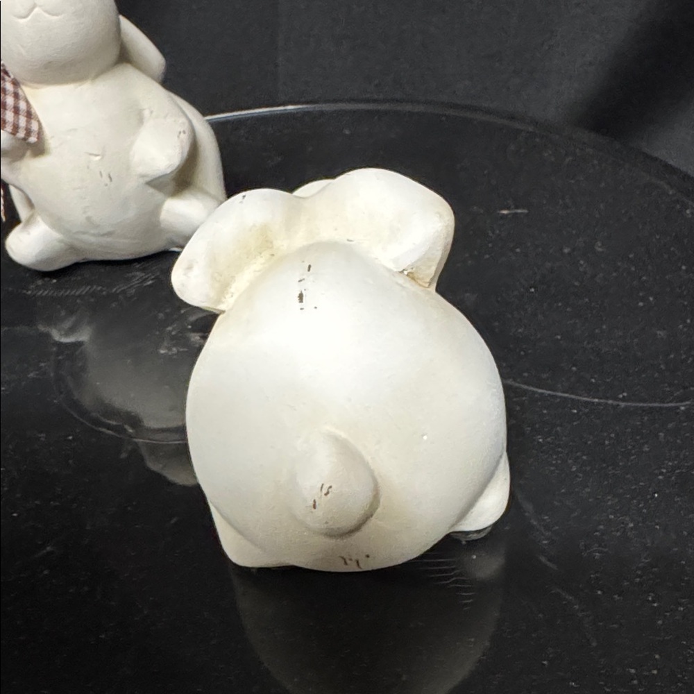 Pier 1 Set Of Two White Ceramic Rabbits - Picture 6 of 9